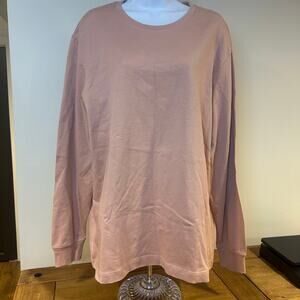 ZARA XL Dusty Pink Classic Long Sleeve Womens Shirt Soft Warm Layered Comfort